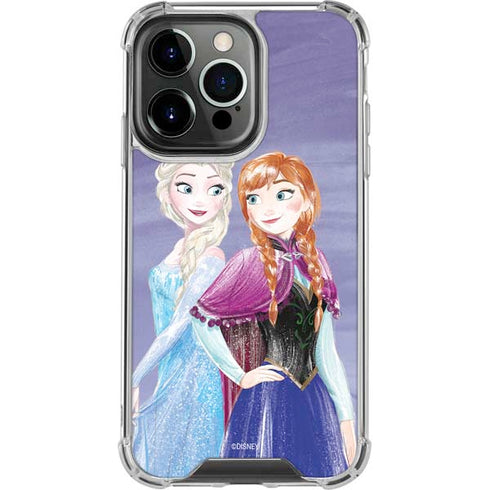 Disney Frozen Elsa and Anna Sisters Art iPhone 14 Pro Clear Case